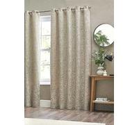 Wylder Nature Bali Botanical Jacquard Eyelet Curtains In Natural Natural 168cm width x 183cm drop