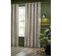 Wylder Tropics Bengal Chenille Eyelet Curtains In Beige Beige 168cm width x 137cm drop