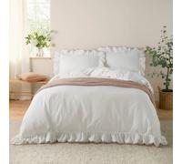 Wylder Nature Blousey Cotton Ruffle Duvet Set, Double, Pink