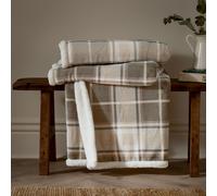 Wylder Nature Braemar Sherpa Tartan Fleece Throw in Beige | Size: 140 cm x 180 cm Wylder Nature Beige 140 cm x 180 cm