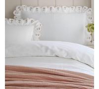 Wylder Nature Florrie Embroidered Cotton Pillowcase Pair - Peach