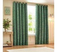 Wylder Nature Grantley Jacquard Eyelet Curtains - Emerald - 117cm x 137cm - Emerald - 100% Polyester