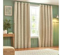 Wylder Nature Grantley Jacquard Eyelet Curtains - Natural - 229cm x 183cm - Natural - 100% Polyester
