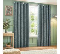 Wylder Nature Grantley Jacquard Eyelet Curtains - Wedgewood - 229cm x 183cm - Wedgewood - 100% Polyester