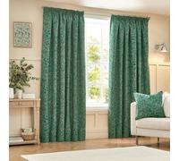Wylder Grantley Jacquard Pencil Pleat Curtains In Emerald 168 X 137Cm