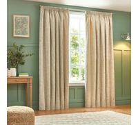 Wylder Nature Grantley Jacquard Pencil Pleat Curtains - Natural - 229cm x 137cm - Natural - 100% Polyester