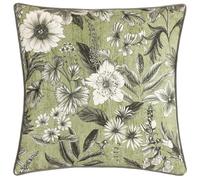 Wylder Nature Harlington Botany Floral Piped Polyester Filled Cushion, 50 x 50cm, Moss
