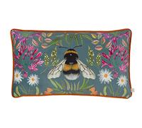 Wylder Nature House Of Bloom Zinnia Bee Rectangular Cushion Cover,Multicolour,30 x 50cm