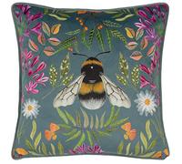Wylder Nature House Of Bloom Zinnia Bee Square Cushion Cover, 43 x 43cm