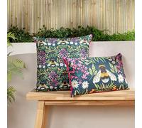 Wylder Nature House of Bloom Zinnia Bee Rectangular Outdoor Polyester Filled Cushion - Twin Pack