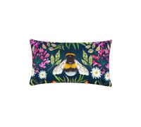 Wylder Nature House of Bloom Zinnia Bee Outdoor Boudoir Cushion Navy
