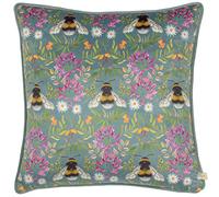 Wylder Nature House of Bloom Zinnia Bee Repeat Cushion Cover,43 x 43cm