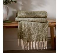 Furn Throw Wylder Isla – Woven Soft-Textured Tassel Trim – Green 130 x 180 cm