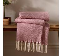 Wylder Nature Isla Woven Tasselled Throw In Pink Pink