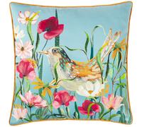Wylder Nature Marais Bird Meadow Printed Chenille Feather Filled Cushion