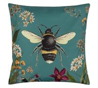 Wylder Nature Midnight Garden Bee Outdoor Cushion Cover,Teal,43 x 43cm