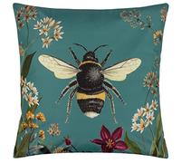 Wylder Nature Midnight Garden Bee Outdoor Polyester Filled Cushion, Teal, 43 x 43cm