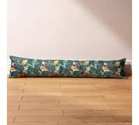 Wylder Nature Midnight Garden Birds Digitally Printed Velvet Draught Excluder In Teal Teal One Size