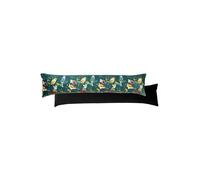 Wylder Nature Midnight Garden Birds Printed Velvet Draught Excluder Cover In Teal Teal One Size
