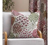 Wylder Nature Ophelia Floral Jacquard Polyester Filled Cushion, 50 x 50cm, Rednut