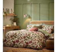 furn. Wylder Wallflower Duvet Cover Set - Cotton Rich Vintage Botanical Floral Bedding (Natural - Super King - 260x220cm)