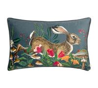 Wylder Nature Wild Garden Leaping Hare Velvet Piped Cushion Cover, 40 x 60 cm