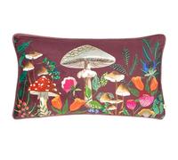 Wylder Nature Wild Garden Mushroom Velvet Piped Polyester Filled Cushion
