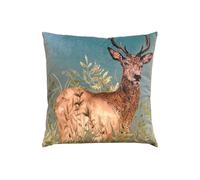 Willow Stag Digitally Printed Velvet Cushion Wylder Nature Light Blue 43cm x 43cm