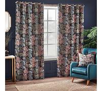 Woodlands Jacquard Room Darkening Eyelet Curtains Wylder Nature Navy 229cm width x 229cm drop