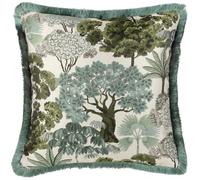 Wylder Nature Woodlands Jacquard Floral Cushion Cover - Green - Green - 55cm x 55cm