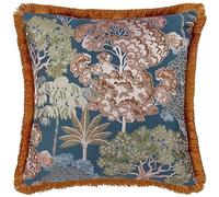 Wylder Nature Woodlands Floral Jacquard Polyester Filled Cushion, Blue
