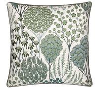 Wylder Ophelia Cushion Cover - Reversible Botanical Floral Jacquard Cushion Case (Thyme/Mineral - 50x50cm)