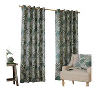 Wylder Ophelia Lined Floral Pencil Pleat Curtains - Thyme/Mineral - 183m x 168cm - Thyme/Mineral - 100% Polyester