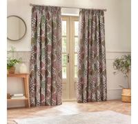 Wylder Ophelia Rednut Floral Jacquard Pencil Pleat Curtains