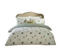 Wylder Robins Return Reversible Brushed Cotton Duvet Cover Set - Cream/Pine - Single - Cream/Pine - 100% Cotton