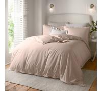 furn. Wylder Nature Tilly Duvet Cover Set - 100% Tumbled Cotton Minimal Ruffle Bedding with Elegant Trim (Blush Pink - King)