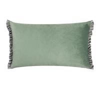 Wylder Tilly Reversible Velvet Cushion Cover - Sage/Grey - 50cm x 30cm - Sage/Grey - 100% Polyester