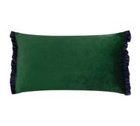 Wylder Tilly Velvet Frill Reversible Cushion In Dark Green Dark Green 30cm x 50cm