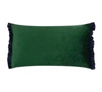 Wylder Tilly Velvet Frilled Cushion Cover, 50 x 30 cm (Pack of 1), Pine/Navy