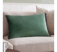 Wylder Tilly Velvet Polyester Filled Cushion, Sage/grey, 40 X 60Cm