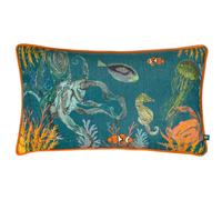 Abyss Sea Creatures Abstract Piped Cushion Wylder Tropics Multi 30cm x 50cm