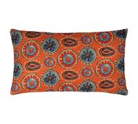 Akamba Tribal Abstract Tropical Cushion Wylder Tropics Tangerine 30cm x 50cm