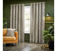 Wylder Bengal Chenille Eyelet Curtains In Linen 168 X 137Cm