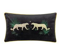 Wylder Tropics Dusk Leopard Rectangular Cushion Cover ,Black,30 x 50cm