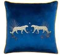 Wylder Tropics Dusk Leopard Square Cushion Cover ,Navy,50 x 50cm