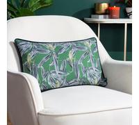 Wylder Tropics Ebon Wilds Nkiru Piped Cushion in Green | Size: 30 cm x 50 cm Wylder Tropics Green 30 cm x 50 cm