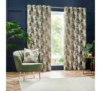 Wylder Galapagos Jacquard Eyelet Curtains In Green 117 X 183Cm, Green