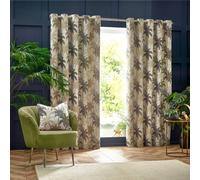 Wylder Galapagos Jacquard Eyelet Curtains 117 x 183c Beige