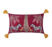 furn. Wylder Tropics Kalahari Embroidered Velvet Polyester Filled Cushion - Multicolour - 30x50cm