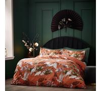 Wylder Kushiro Floral Crane Printed Cotton Rich Duvet Cover Set